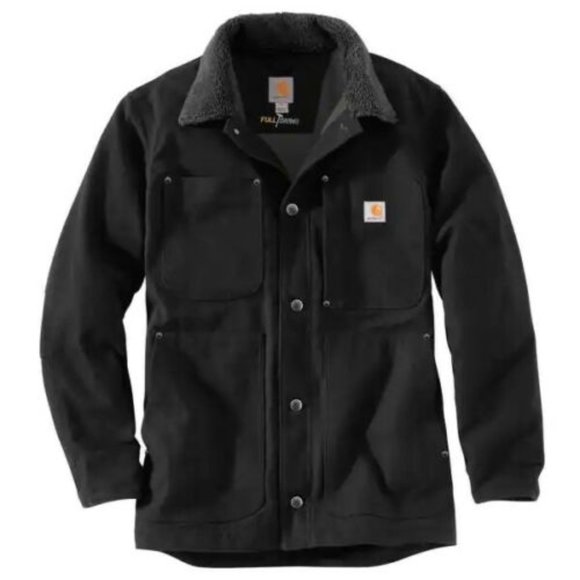 NWT Carhartt Men's Regular Medium Black Cotton Full Swing Chore Coat 102707-001 - Picture 4 of 11